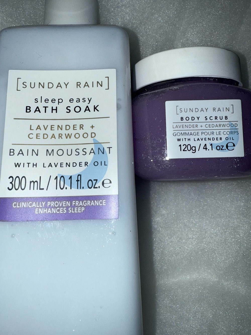 NEW SEALED BODY SCRUB & BATH SOAK 
Sunday Lavender + Cedarwood Body